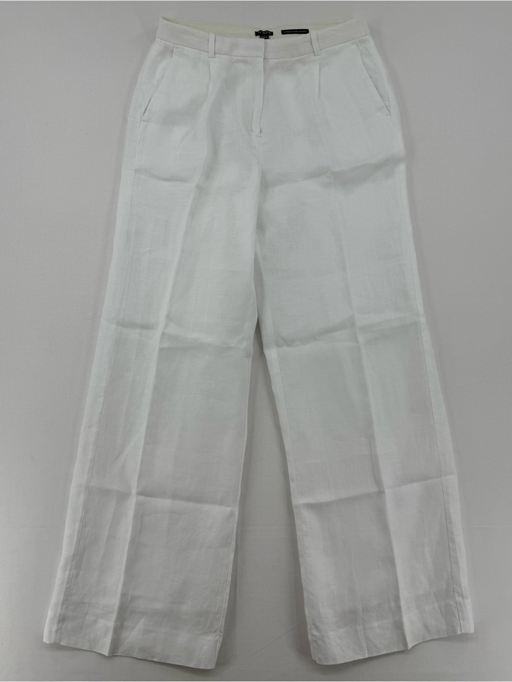 J. Crew Essential Wide Leg Linen Pants White Size 6 High Rise Summer Resort - Picture 3 of 16